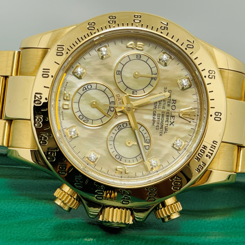 ROLEX DAYTONA COSMOGRAPH MOTHER OF PEARL DIAMONDS DIAL 116528 MINT CONDITION MARCH 2011